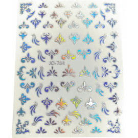 11-Stickers ornements fleurs holographiques
