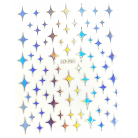15-Stickers étoiles 4 branches holographiques