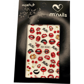 43-Stickers "lips" rouges