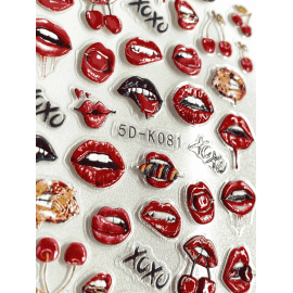 43-Stickers "lips" rouges