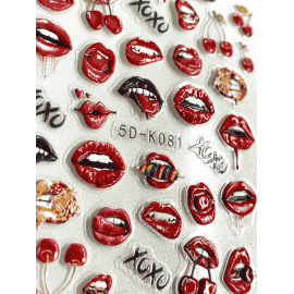 Stickers - "Lips" rouges