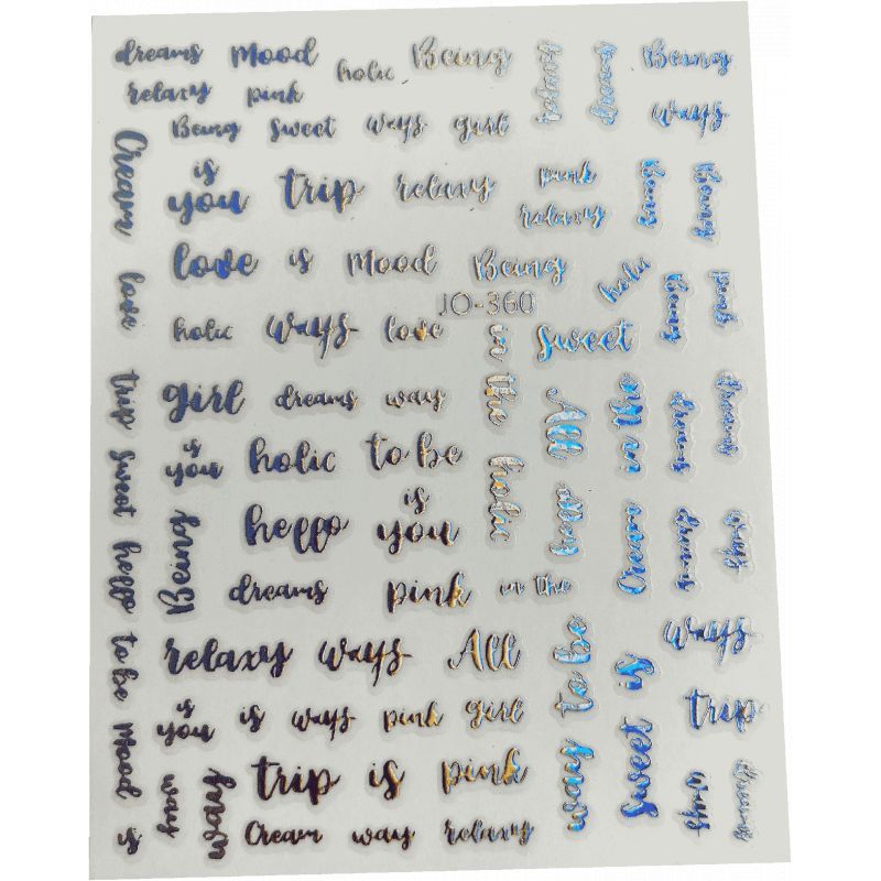 Stickers - Écritures rondes holographiques  - 2