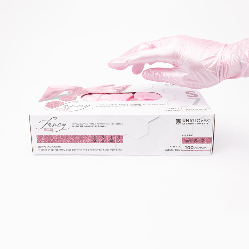 Gants Premium Nitrile Fancy Rose - 100pcs - UNIGLOVES  - 1