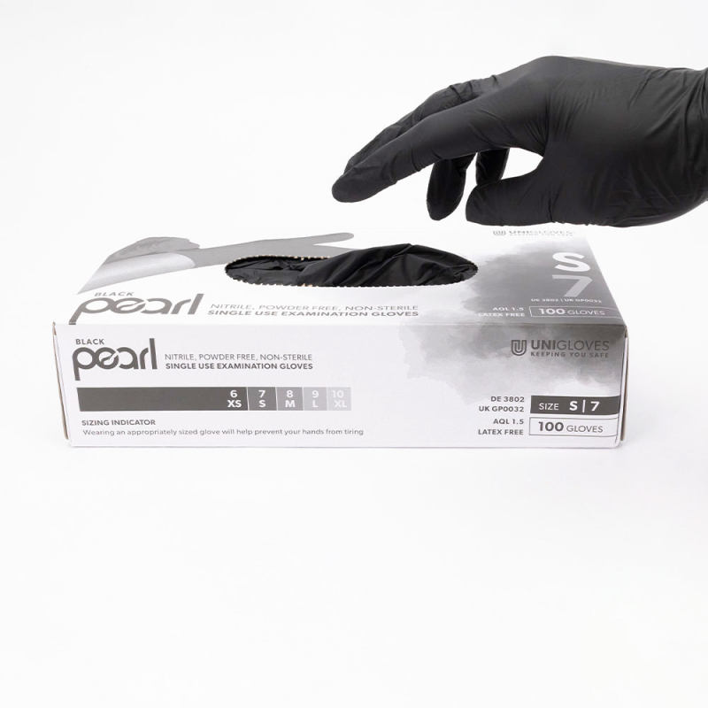 Gants Premium Nitrile Black Pearl - 100 pcs - UNIGLOVES  - 1
