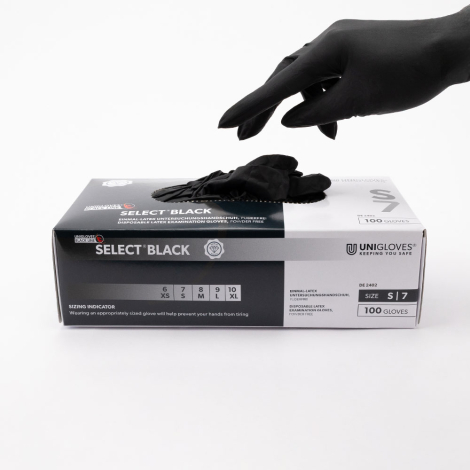 Gants Latex noirs - 100pcs - UniGloves
