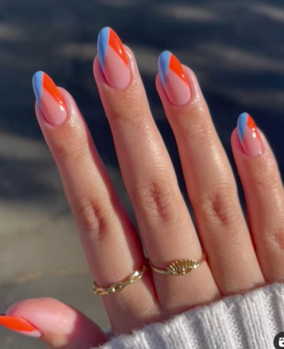 ongles-orange-bleu